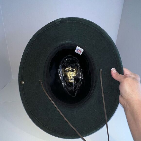 Henschel Hat Co Men’s Medium Deep Green Safari Sportsman Hat With Strap Fiahing - Picture 6 of 8